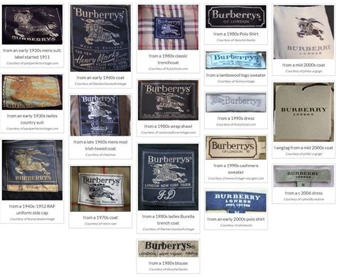 burberry vintage tags